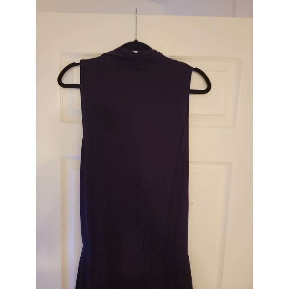 Young Fabulous Broke Jumpsuit SZ M Scoop Neck Wide Leg Slinky Sleeveless Plum - Picture 9 of 13